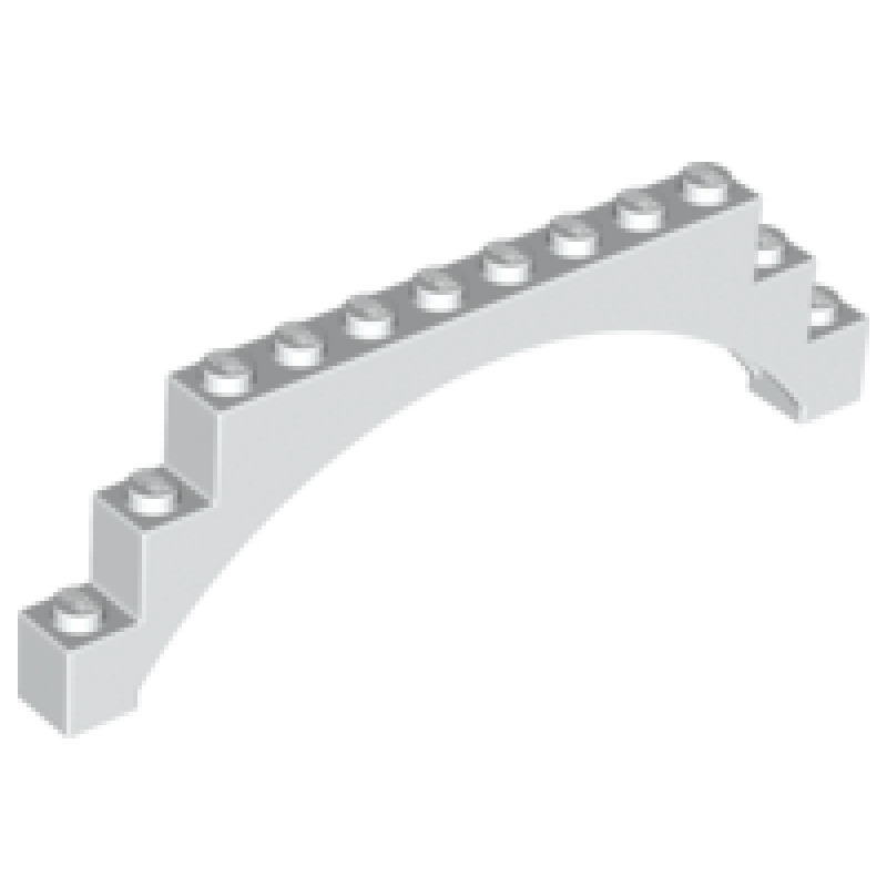Boog 1x12x3 verhoogd met 5 dwars steunen White